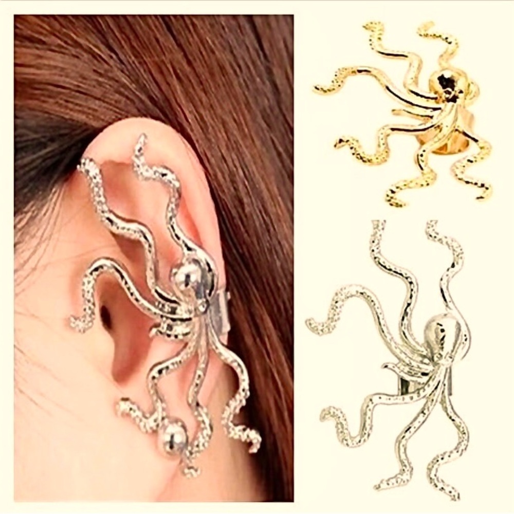 Octopus Ear Cuff Whimsical  Ear clip